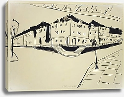 Постер Кирхнер Людвиг Эрнст Дома у подземного железнодорожного перехода в Дрездене