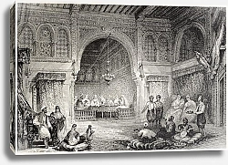 Постер Moorish palace interior, Algiers. Created by Allon and Challis, published on Il Mediterraneo Illustr