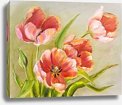 Постер Винтажные красные тюльпаны
