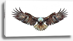 Постер Летящий орел на белом фоне