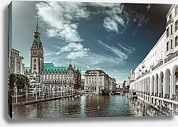 Постер Германия, Гамбург, вид на канал