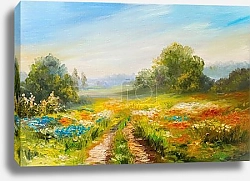 Постер Красочное поле цветов