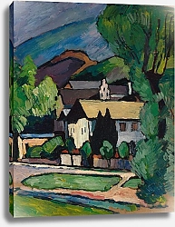 Постер Канольдт Александр Баварские деревенские дома под деревьями