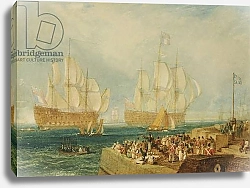 Постер Тернер Уильям (William Turner) Plymouth Harbour: Towing in French Prizes
