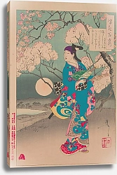 Постер Еситоси Цукиока Moon on the Sumida River