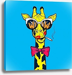 Постер Заголовок: Стильная жирафа с характером