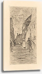 Постер Цварт Виллем Trappen in een stad Trap in België