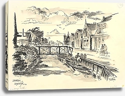 Постер Оортвейн Мартен Gezicht op in de Lagedijk te Zaandijk.