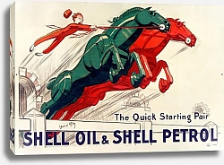 Постер Д'Илен Жан The Quick-starting pair Shell oil and Shell petrol