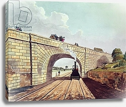 Постер Бьюри Томас Rainhill Bridge, plate 12 from 'Liverpool and Manchester Railway', 1833