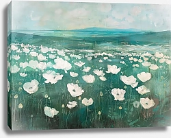 Постер Fog over white poppies