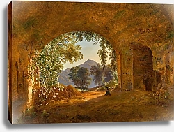 Постер Бельмон Луиза-Жозефина A Grotto with Castel Gandolfo Beyond