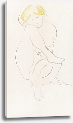 Постер Роден Огюст Femme nue assise en équilibre, pied droit posé sur son genou gauche