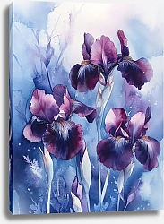 Постер A velvet embrace: the burgundy iris’s dance