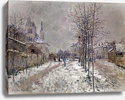 Постер Моне Клод (Claude Monet) Заснеженный Бульвар Понтуаз в Аржантее