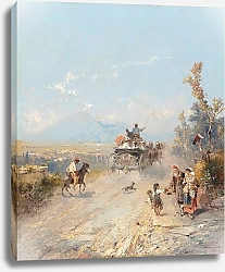 Постер Унтербергер Франц По дороге в Помпеи, за Везувием