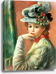 Постер Ренуар Пьер (Pierre-Auguste Renoir) Young Girl in a White Hat