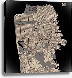 Постер Карта волшебного Сан-Франциско: лабиринты города на берегу залива