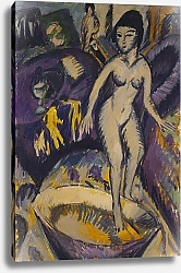 Постер Кирхнер Людвиг Эрнст Female Nude with Hot Tub, 1912
