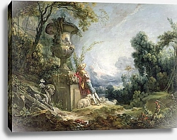 Постер Буше Франсуа (Francois Boucher) Pastoral Scene, or Young Shepherd in a Landscape