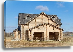 Постер Строительство загородных домов из бревен