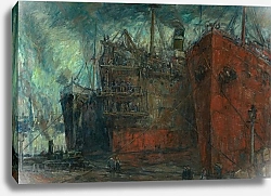 Постер Мигем Юджин Ван Opgelegde schepen in de haven