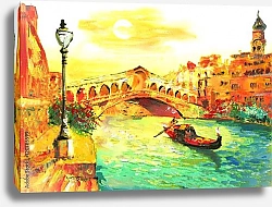 Постер Италия, Венеция. Закат над каналом