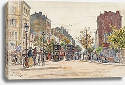 Постер Уброн Фредерик Tramways à impériale dans une avenue de Paris, en 1901