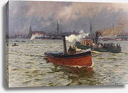 Постер Каллморген Фридрих Приближающаяся погода в порту Гамбурга