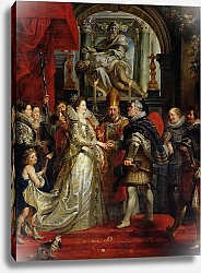 Постер Рубенс Петер (Pieter Paul Rubens) The Proxy Marriage of Marie de Medici and Henri IV 5th October 1600, 1621-25