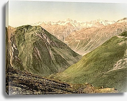 Постер Швейцария. Вид с перевала Фурка
