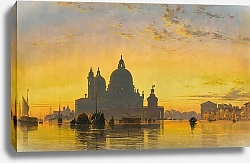 Постер Кук Эдвард Venice, Sunset Behind The Church Of Santa Maria Della Salute 