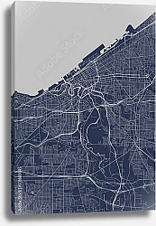 Постер План города Кливленд, Огайо, США