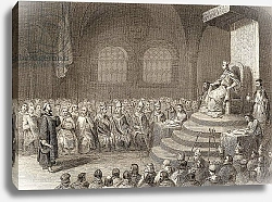 Постер Школа: Испанская 19в. The Fifteenth Council of Toledo during the reign of King Egica in 688AD