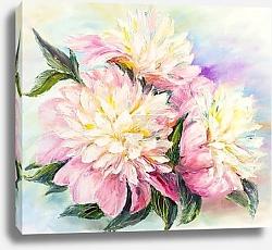 Постер Три бледно-розовых пиона