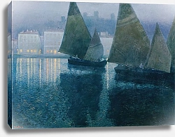 Постер Уилт Ганс Mondnacht in einem istrischen Hafen