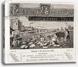 Постер Школа: Испанская 19в. Cover of 'Revista Popular de Conocimientos Utiles', 17th October 1880
