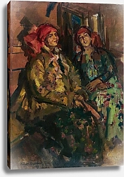 Постер Коровин Константин Two Girls In Peasant Costumes