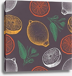 Постер Цитрусовый фон в темных тонах