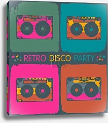 Постер Ретро-диско-вечеринка в стиле поп-арт
