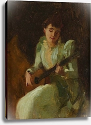 Постер Чейз Уильям Lady Playing Guitar