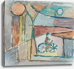 Постер Блондер Саша Rowerzysta na tle pejzażu