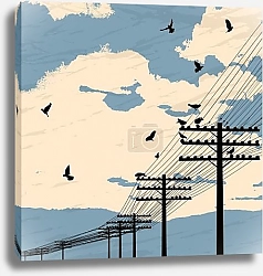 Постер Птицы и провода