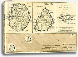Постер Бонне Чарльз (карты) The Islands of Rodriguez, Isle de France and Bourbon, 1780