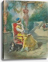 Постер Лами Евген Marguerite de Valois assise dans un parc