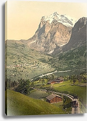 Постер Швейцария. Город Гриндельвальд рядом с горой Веттерхорн