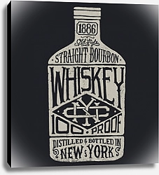Постер Бутылка виски с типографикой