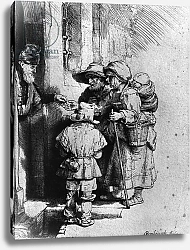 Постер Рембрандт (Rembrandt) Beggars on the Doorstep of a House, 1648