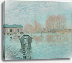 Постер Сислей Альфред (Alfred Sisley) La Machine de Marly et le barrage, Bougival