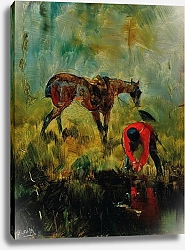 Постер Тулуз-Лотрек Анри (Henri Toulouse-Lautrec) Cheval de chasse à courre